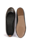 Onyx Black Cruelty Free Leather Flat Ballerinas