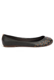 Onyx Black Cruelty Free Leather Flat Ballerinas