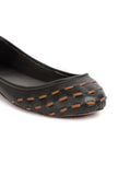 Onyx Black Cruelty Free Leather Flat Ballerinas