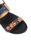 Black Kalamkari Tie Up Flats