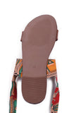 Red Kalamkari Tie Up Flats