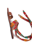 Red Kalamkari Tie Up Flats