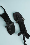 Onyx Black Braided Tie Up Flats