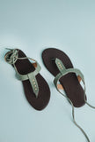 Olive Green Summer Tie Up Flats