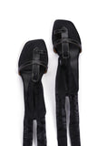Dusky Black Tie Up Heels
