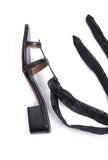 Dusky Black Tie Up Heels