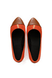 Tangerine Orange Cruelty Free Leather Ballerinas