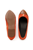 Tangerine Orange Cruelty Free Leather Ballerinas