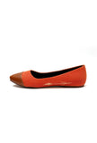 Tangerine Orange Cruelty Free Leather Ballerinas