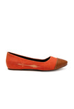 Tangerine Orange Cruelty Free Leather Ballerinas
