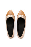 Cream Gold Cruelty Free Leather Ballerinas