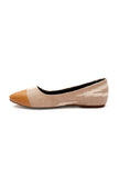 Cream Gold Cruelty Free Leather Ballerinas