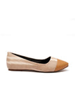 Cream Gold Cruelty Free Leather Ballerinas