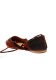 Red and Black Ikkat Cruelty Free Leather Flat Ballerinas
