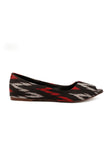Black Ikkat Cruelty Free Leather Flat Ballerinas