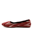 Cherry Red Ikkat Cruelty Free Leather Flat Ballerinas