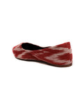Cherry Red Ikkat Cruelty Free Leather Flat Ballerinas