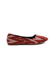 Cherry Red Ikkat Cruelty Free Leather Flat Ballerinas