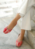 Pink Ikkat Cruelty Free Leather Juttis