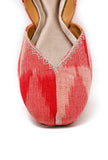 Pink Ikkat Cruelty Free Leather Juttis