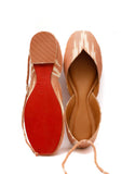 Peach Ikkat Cruelty Free Leather Juttis