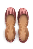 Maroon Ikkat Cruelty Free Leather Juttis