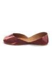 Maroon Ikkat Cruelty Free Leather Juttis
