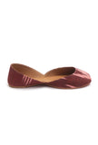 Maroon Ikkat Cruelty Free Leather Juttis