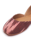Maroon Ikkat Cruelty Free Leather Juttis