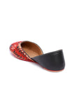 Scarlet Red Floral Tili Aari Embroidery Jutti