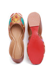 Teal Tan Tili Aari Embroidery Jutti