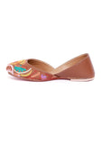 Teal Tan Tili Aari Embroidery Jutti