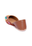 Teal Tan Tili Aari Embroidery Jutti