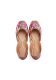 Plum Brown Tili Aari Embroidery Jutti