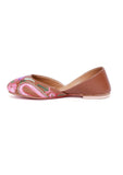 Plum Brown Tili Aari Embroidery Jutti