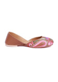 Plum Brown Tili Aari Embroidery Jutti