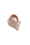 Shiny Golden Vegan Leather Kolhapuri Wedges