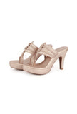 Glimmer Golden Vegan Leather Kolhapuri Heels