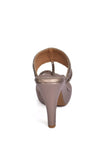 Silver Tan Vegan Leather Kolhapuri Heels