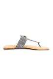 Black and White Pure Hemp Buttoned Flats