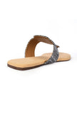 Black and White Pure Hemp Buttoned Flats