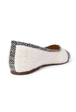 Black and White Pure Hemp Ballerinas