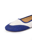 Ink Blue and White Pure Hemp Ballerinas