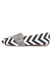 Black and Blue Zig Zag Pure Hemp Loafers
