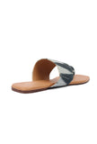 Black & Caramel Brown Ikat One toe Cruelty Free Leather Flats