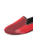 Black & Red Ikat Print Flat Cruelty Free Leather Ballerinas