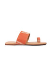 Red & Tawny Brown Ikat One toe Cruelty Free Leather Flats