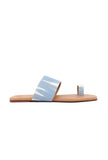 Arctic Blue & Tortilla Brown Ikat One Toe Cruelty Free Leather Flats