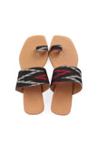Multi Colored Ikat One Toe Cruelty Free Leather Flats