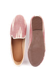 Salmon Pink & Tawny Brown Ikat Flat Cruelty Free Leather Ballerina